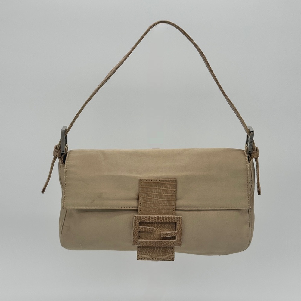 Satin Fendi Baguette in Beige
